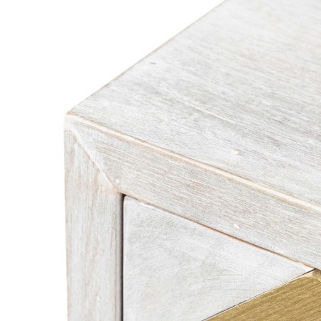 aparador madera-metal blanco-dorado 140x40x82 cm