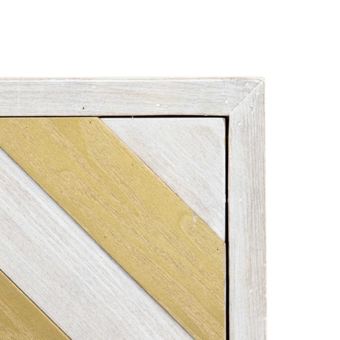 aparador madera-metal blanco-dorado 140x40x82 cm