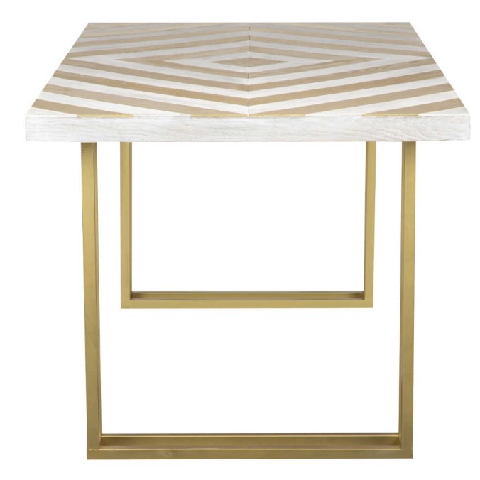 mesa comedor madera-metal blan.-dora. 180x90x77 cm
