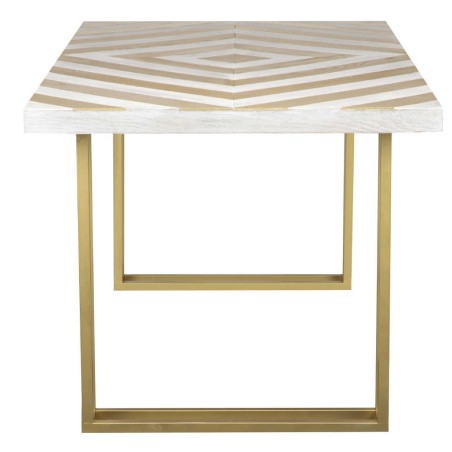 mesa comedor madera-metal blan.-dora. 180x90x77 cm