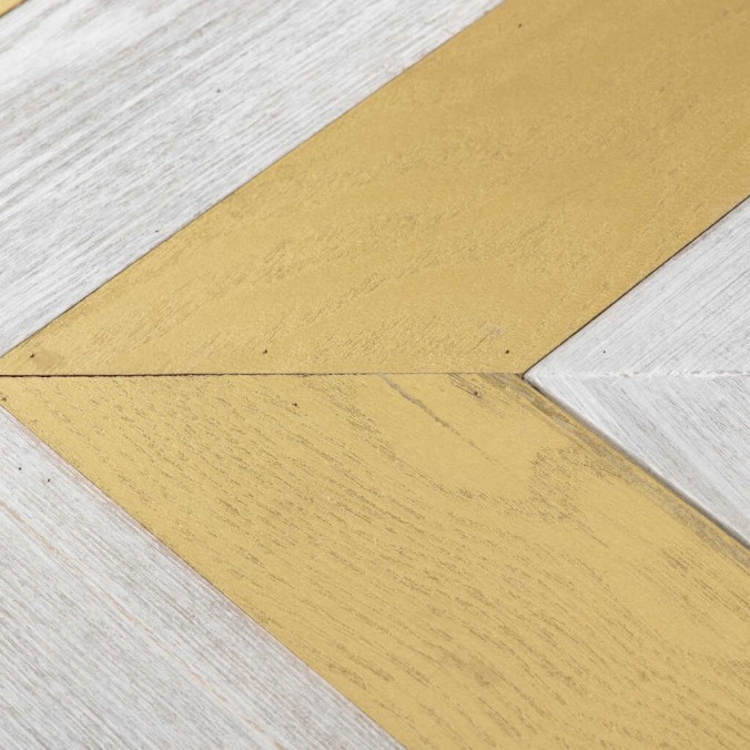 mesa comedor madera-metal blan.-dora. 180x90x77 cm