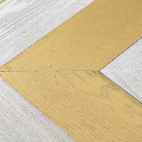 mesa comedor madera-metal blan.-dora. 180x90x77 cm