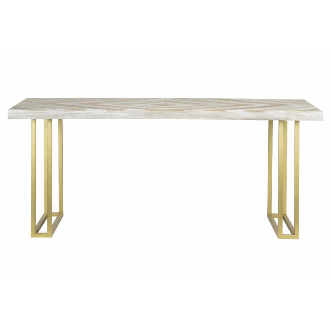 mesa comedor madera-metal blan.-dora. 180x90x77 cm