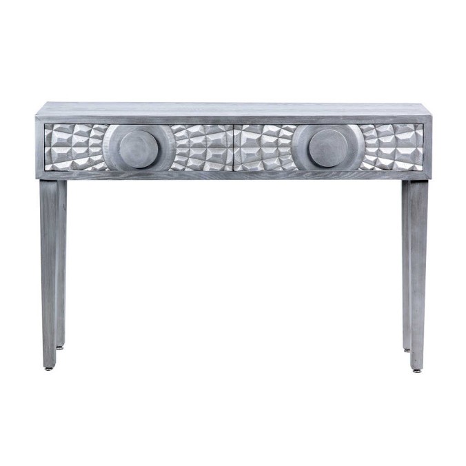 consola 2 cajones madera plata 120x35x80 cm consola 2 cajones madera plata 120x35x80 cm