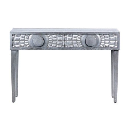 consola 2 cajones madera plata 120x35x80 cm
