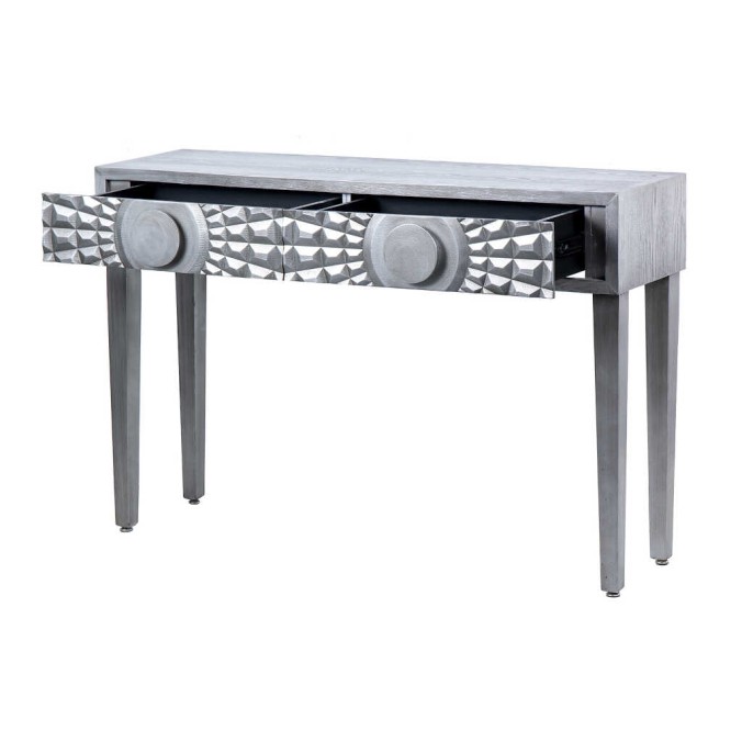 consola 2 cajones madera plata 120x35x80 cm consola 2 cajones madera plata 120x35x80 cm