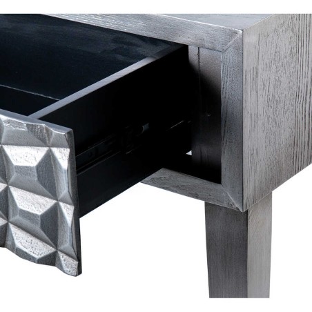 consola 2 cajones madera plata 120x35x80 cm