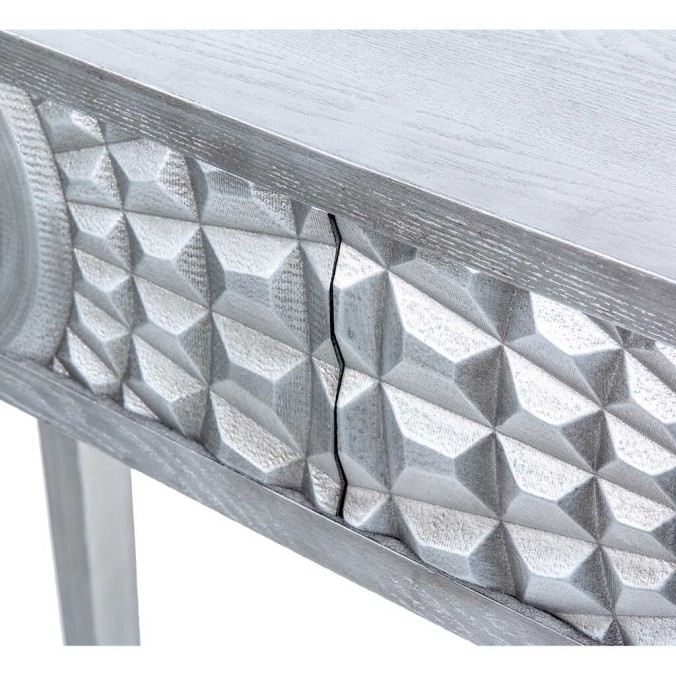 consola 2 cajones madera plata 120x35x80 cm consola 2 cajones madera plata 120x35x80 cm