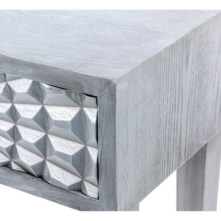 consola 2 cajones madera plata 120x35x80 cm