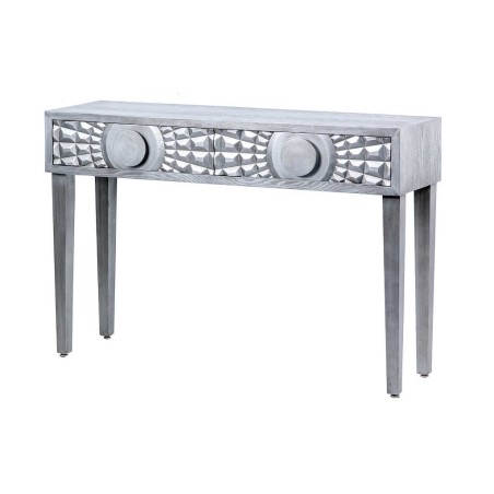 consola 2 cajones madera plata 120x35x80 cm