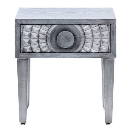 mesita 1 cajon  madera plata 50x34x55 cm