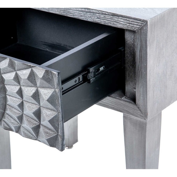 mesita 1 cajon  madera plata 50x34x55 cm