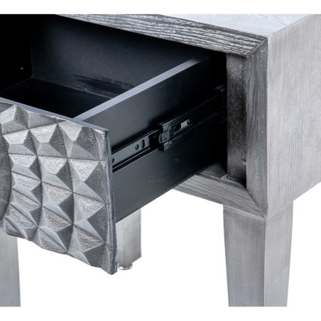 mesita 1 cajon  madera plata 50x34x55 cm