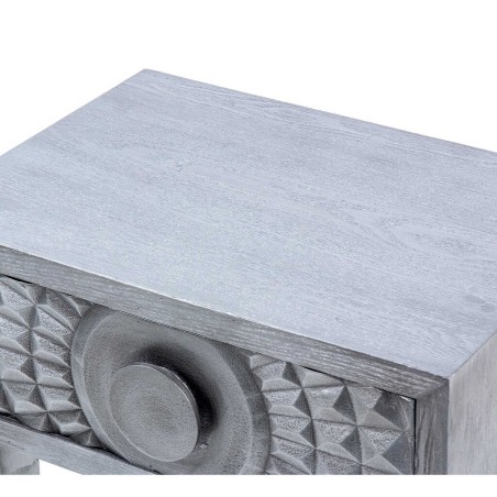 mesita 1 cajon  madera plata 50x34x55 cm