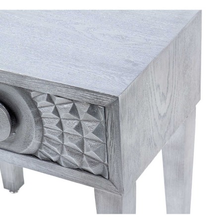 mesita 1 cajon  madera plata 50x34x55 cm