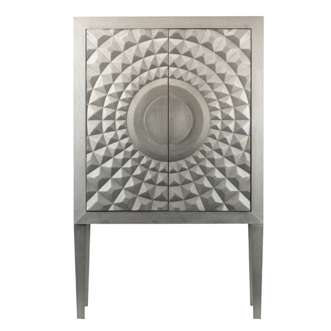 cabinet alto madera plata 100x45x161 cm