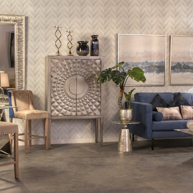 cabinet alto madera plata 100x45x161 cm