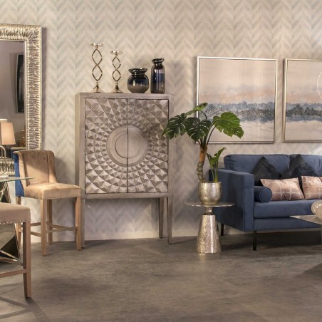 cabinet alto madera plata 100x45x161 cm