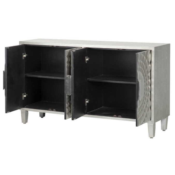 aparador madera plata 140x40x82 cm