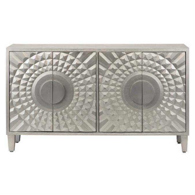 aparador madera plata 140x40x82 cm