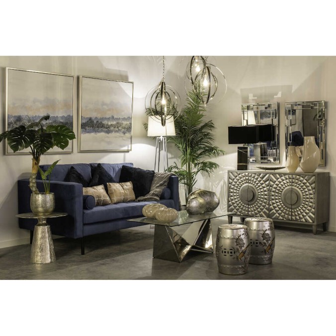 aparador madera plata 140x40x82 cm