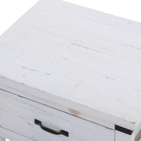 mesita madera / hierro 3 cajones 32x26x57 cm