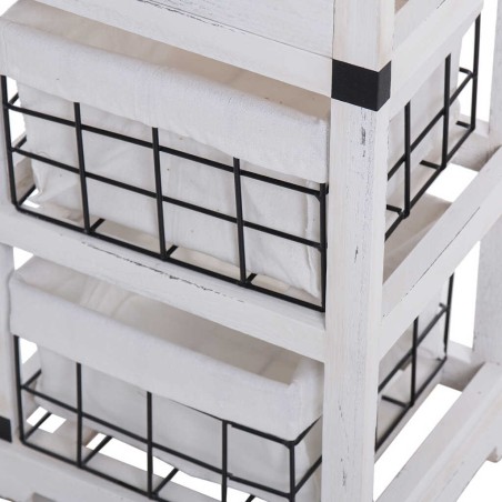 mesita madera / hierro 3 cajones 32x26x57 cm