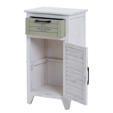 mesita madera blanco / verde 40x29x74 cm