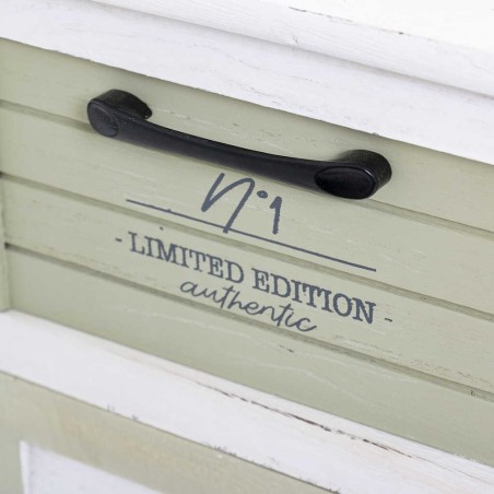 mesita madera blanco / verde 40x29x74 cm