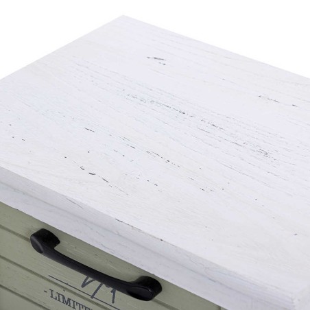 mesita madera blanco / verde 40x29x74 cm