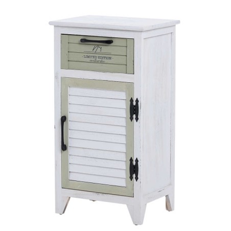 mesita madera blanco / verde 40x29x74 cm