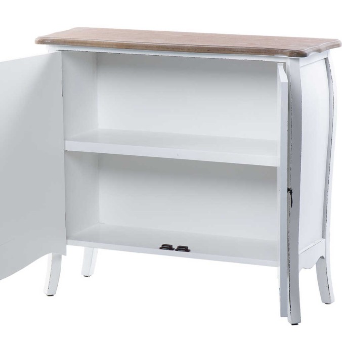 cabinet 2 puertas madera blanco-natural 90x30x80cm