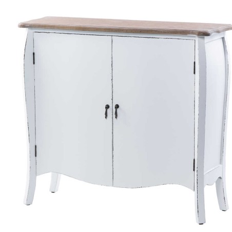 cabinet 2 puertas madera blanco-natural 90x30x80cm