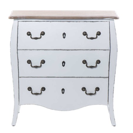 comoda 3 cajones blanco-natural 80x40x80 cm