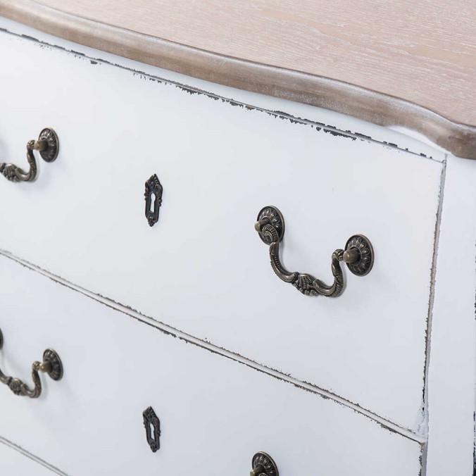 comoda 3 cajones blanco-natural 80x40x80 cm