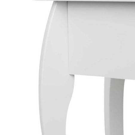 consola madera blanca-plata tallada 80x30x80 cm