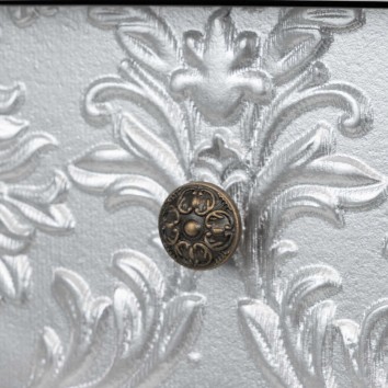 consola madera blanca-plata tallada 80x30x80 cm 2