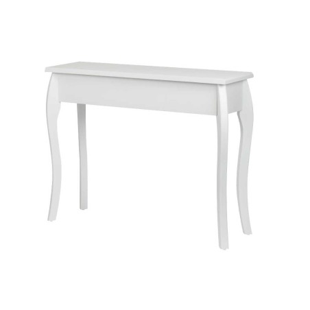 consola madera blanca-plata tallada 100x30x80 cm