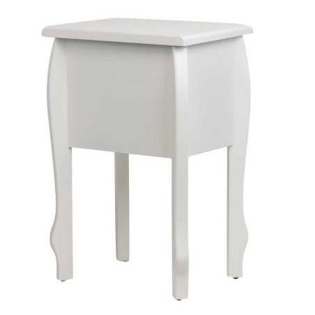 mesita madera blanca champagne tallada 45x35x70 cm