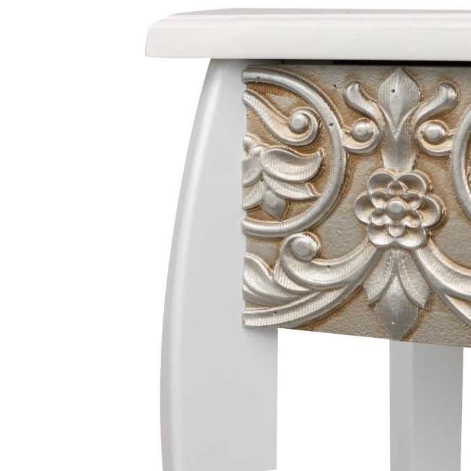 consola blanca champagne tallada 100x30x80 cm