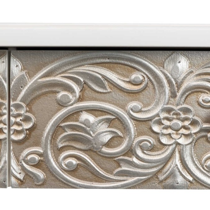 consola blanca champagne tallada 100x30x80 cm