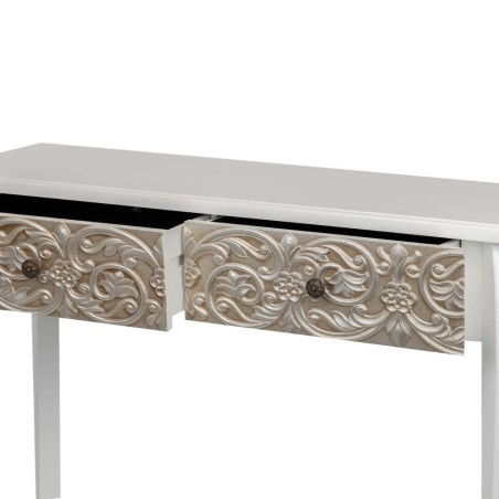 consola blanca champagne tallada 100x30x80 cm