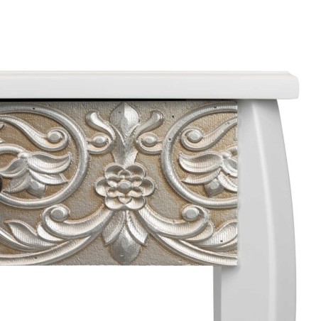 consola blanca champagne tallada 100x30x80 cm