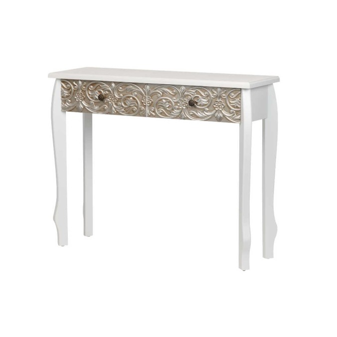 consola blanca champagne tallada 100x30x80 cm