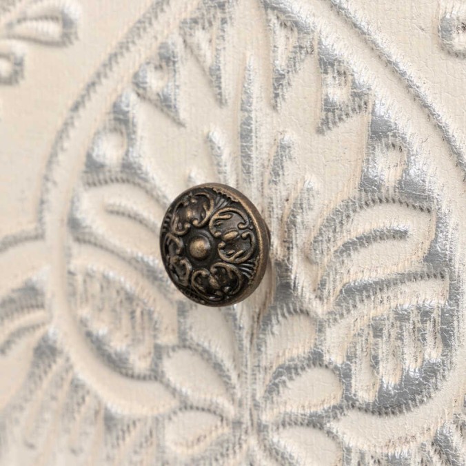 mesita blanco biege plata tallada 45x35x70 cm mesita blanco biege plata tallada 45x35x70 cm