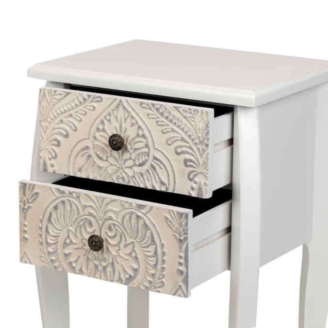 mesita blanco biege plata tallada 45x35x70 cm mesita blanco biege plata tallada 45x35x70 cm