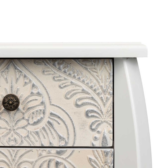 mesita blanco biege plata tallada 45x35x70 cm mesita blanco biege plata tallada 45x35x70 cm