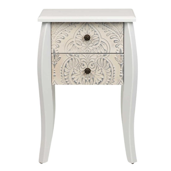 mesita blanco biege plata tallada 45x35x70 cm mesita blanco biege plata tallada 45x35x70 cm