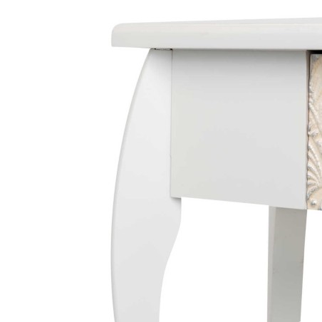 consola blanca plata beige tallada 80x30x80 cm