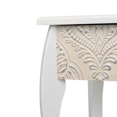 consola blanca beige plata tallada 100x30x80 cm